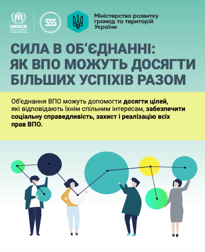 Об&rsquo;єднання ВПО можуть допомогти досягти цілей, які відповідають їхнім спільним інтересам, забезпечити соціальну справедливість, захист і реалізацію всіх прав ВПО