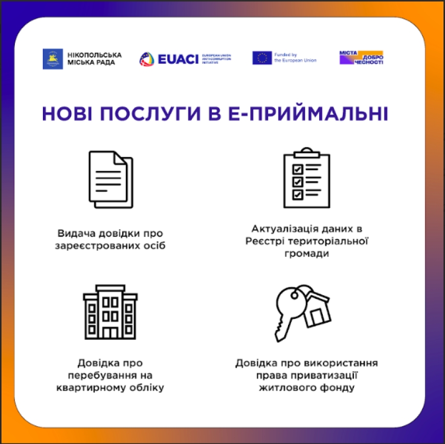 Е-приймальня розширює перелік доступних онлайн-сервісів