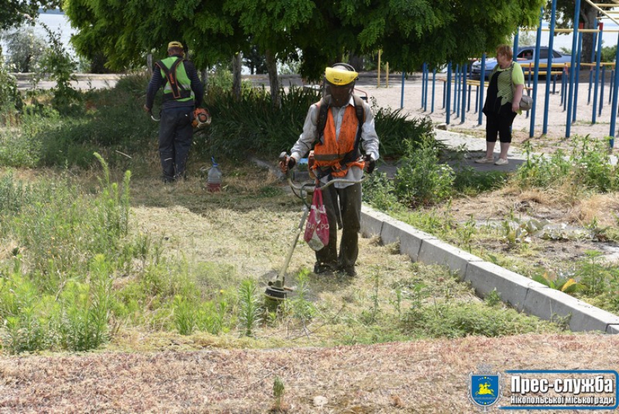 Сезонний покіс трави на кварталах міста Нікополя проводиться згідно графіку