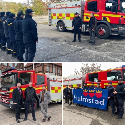 Шведський Гальмстад, місто-побратим Нікополя, передав пожежний автомобіль нашій громаді