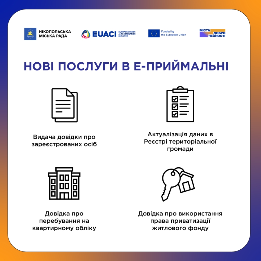 Довідка про зареєстрованих осіб: замовляйте онлайн в &laquo;Е-приймальні&raquo; Нікополя